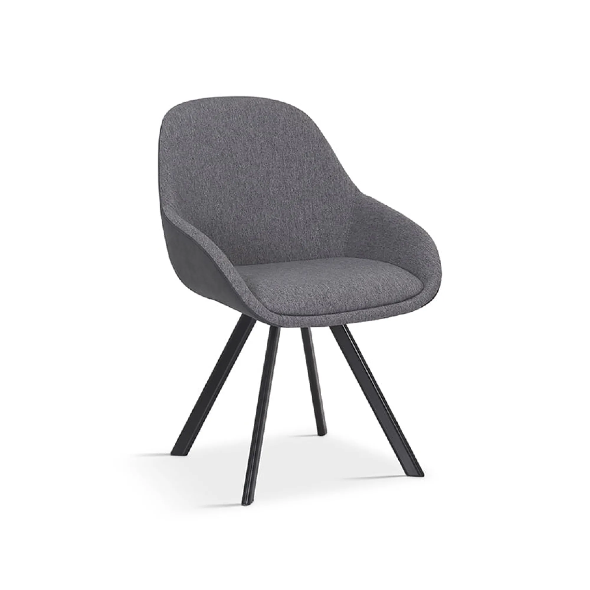Eetkamerstoelen^Huisenthuis Stoel Malou Grijs-Donkergrijs – Set van 2 Donkergrijs, Grijs