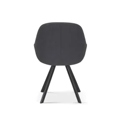 Eetkamerstoelen^Huisenthuis Stoel Malou Grijs-Donkergrijs – Set van 2 Donkergrijs, Grijs