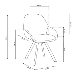 Eetkamerstoelen^Huisenthuis Stoel Malou Grijs-Donkergrijs – Set van 2 Donkergrijs, Grijs