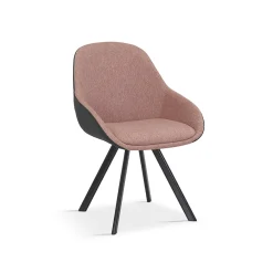 Eetkamerstoelen^Huisenthuis Stoel Malou Roze-Donkergrijs – Set van 2 Donkergrijs, Roze