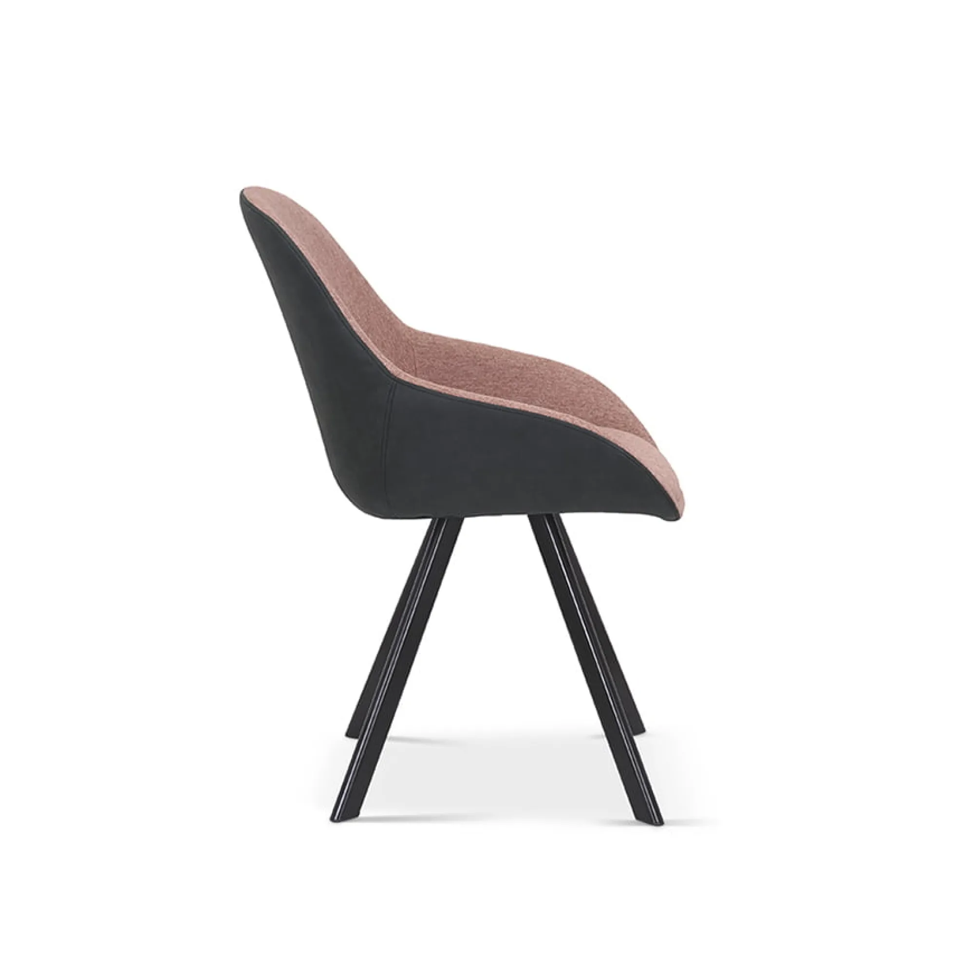 Eetkamerstoelen^Huisenthuis Stoel Malou Roze-Donkergrijs – Set van 2 Donkergrijs, Roze