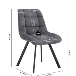 Eetkamerstoelen^Huisenthuis Stoel Margot Donkergrijs – Set van 2