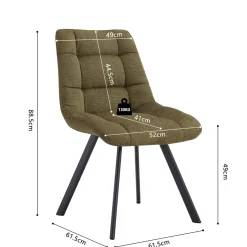 Eetkamerstoelen^Huisenthuis Stoel Margot Groen – Set van 2
