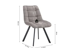 Eetkamerstoelen^Huisenthuis Stoel Margot Lichtgrijs – Set van 2