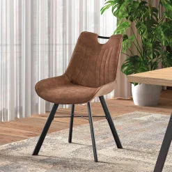 Eetkamerstoelen^Huisenthuis Stoel Marijn – Set van 2 Bruin