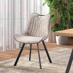 Eetkamerstoelen^Huisenthuis Stoel Marijn – Set van 2 Lichtgrijs