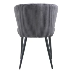 Eetkamerstoelen^Huisenthuis Stoel Marthe Grijs Ribstof – Set van 2