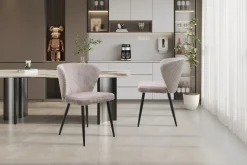 Eetkamerstoelen^Huisenthuis Stoel Marthe Zand Ribstof – Set van 2