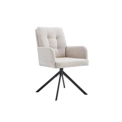 Eetkamerstoelen^Huisenthuis Stoel Mies Stof – Set van 2 Beige