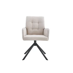 Eetkamerstoelen^Huisenthuis Stoel Mies Stof – Set van 2 Beige