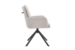 Eetkamerstoelen^Huisenthuis Stoel Mies Stof – Set van 2 Beige