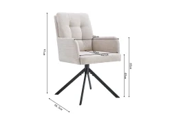 Eetkamerstoelen^Huisenthuis Stoel Mies Stof – Set van 2 Beige