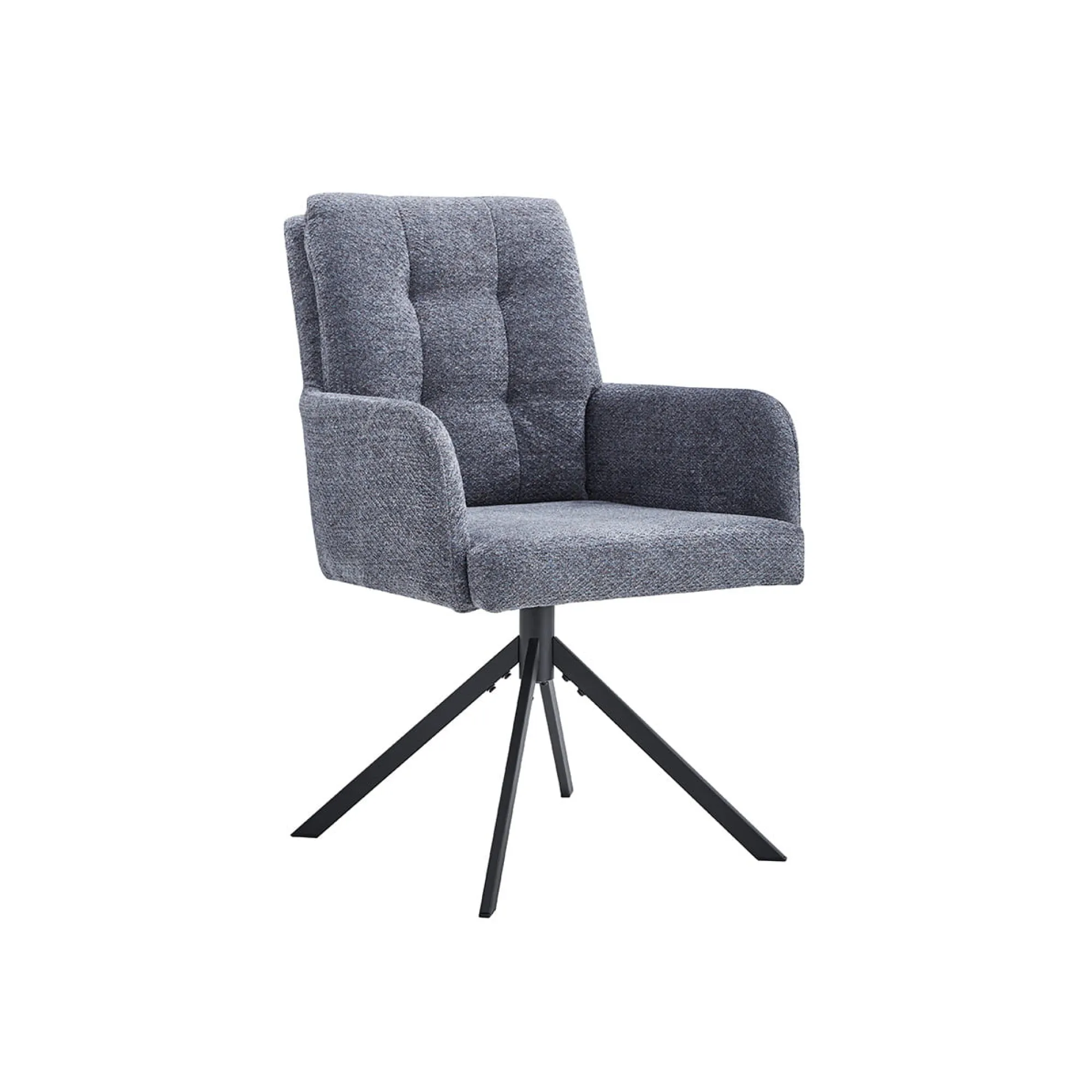 Eetkamerstoelen^Huisenthuis Stoel Mies Stof – Set van 2 Donkergrijs