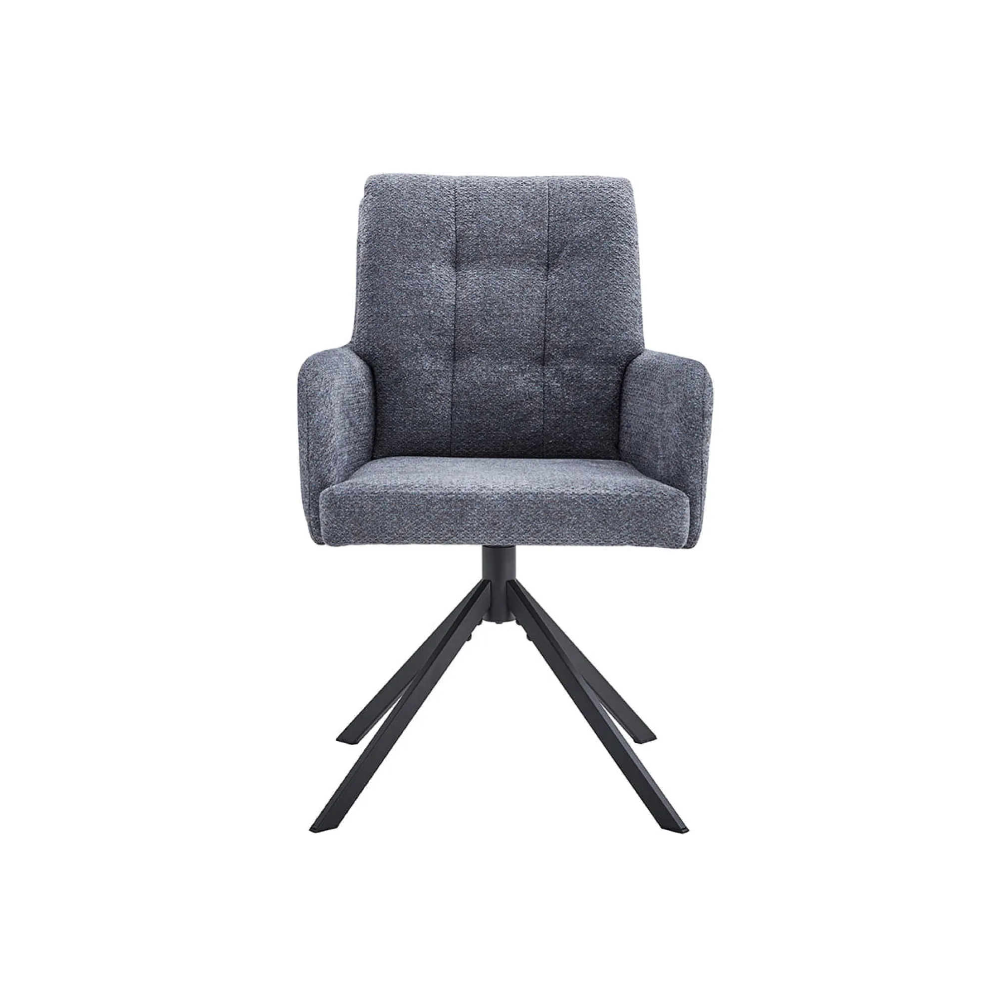 Eetkamerstoelen^Huisenthuis Stoel Mies Stof – Set van 2 Donkergrijs