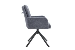 Eetkamerstoelen^Huisenthuis Stoel Mies Stof – Set van 2 Donkergrijs