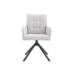 Eetkamerstoelen^Huisenthuis Stoel Mies Stof – Set van 2 Ecru