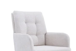 Eetkamerstoelen^Huisenthuis Stoel Mies Stof – Set van 2 Ecru