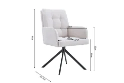 Eetkamerstoelen^Huisenthuis Stoel Mies Stof – Set van 2 Ecru