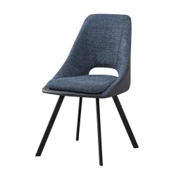 Eetkamerstoelen^Huisenthuis Stoel Nadine Bouclé – Set van 2 Blauw