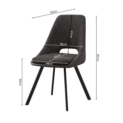 Eetkamerstoelen^Huisenthuis Stoel Nadine Bouclé – Set van 2 Grijs
