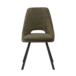 Eetkamerstoelen^Huisenthuis Stoel Nadine Bouclé – Set van 2 Groen