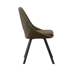 Eetkamerstoelen^Huisenthuis Stoel Nadine Bouclé – Set van 2 Groen