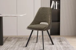 Eetkamerstoelen^Huisenthuis Stoel Nadine Bouclé – Set van 2 Groen