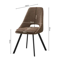 Eetkamerstoelen^Huisenthuis Stoel Nadine Bouclé – Set van 2 Zand