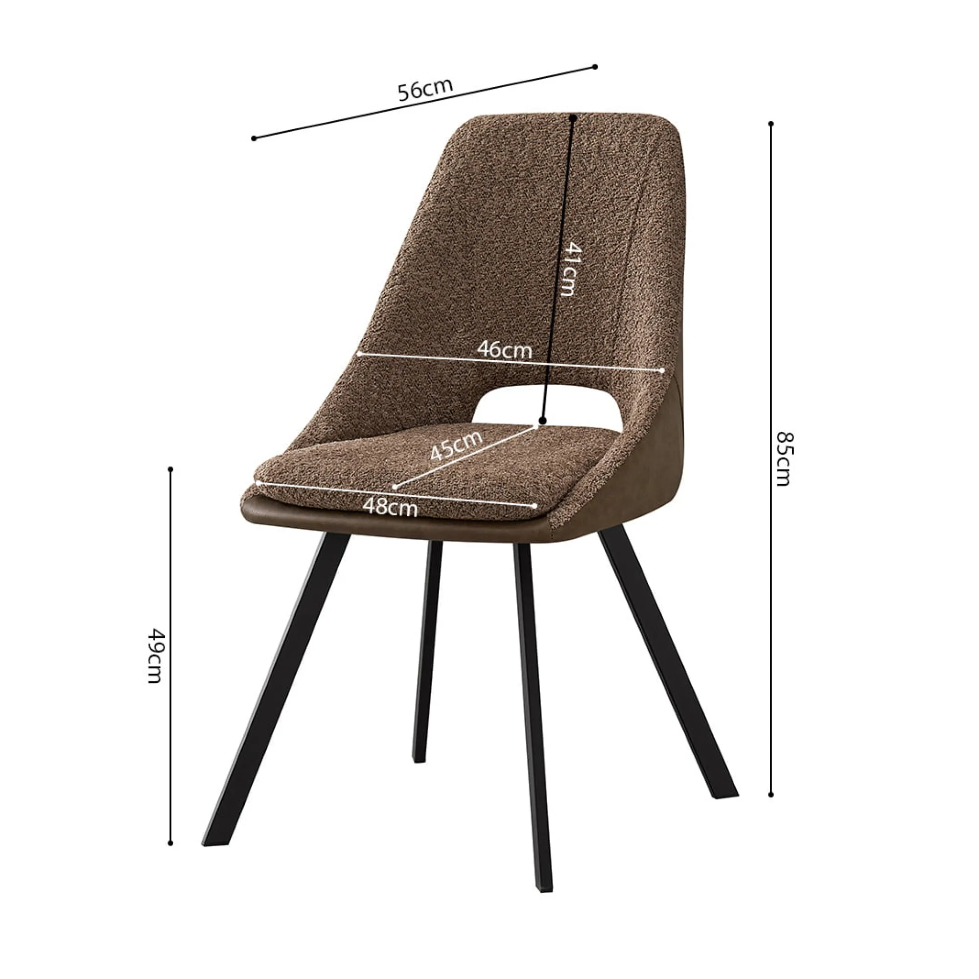 Eetkamerstoelen^Huisenthuis Stoel Nadine Bouclé – Set van 2 Zand