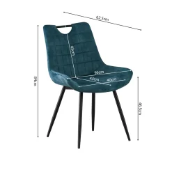 Eetkamerstoelen^Huisenthuis Stoel Nick – Set van 2 Petrol