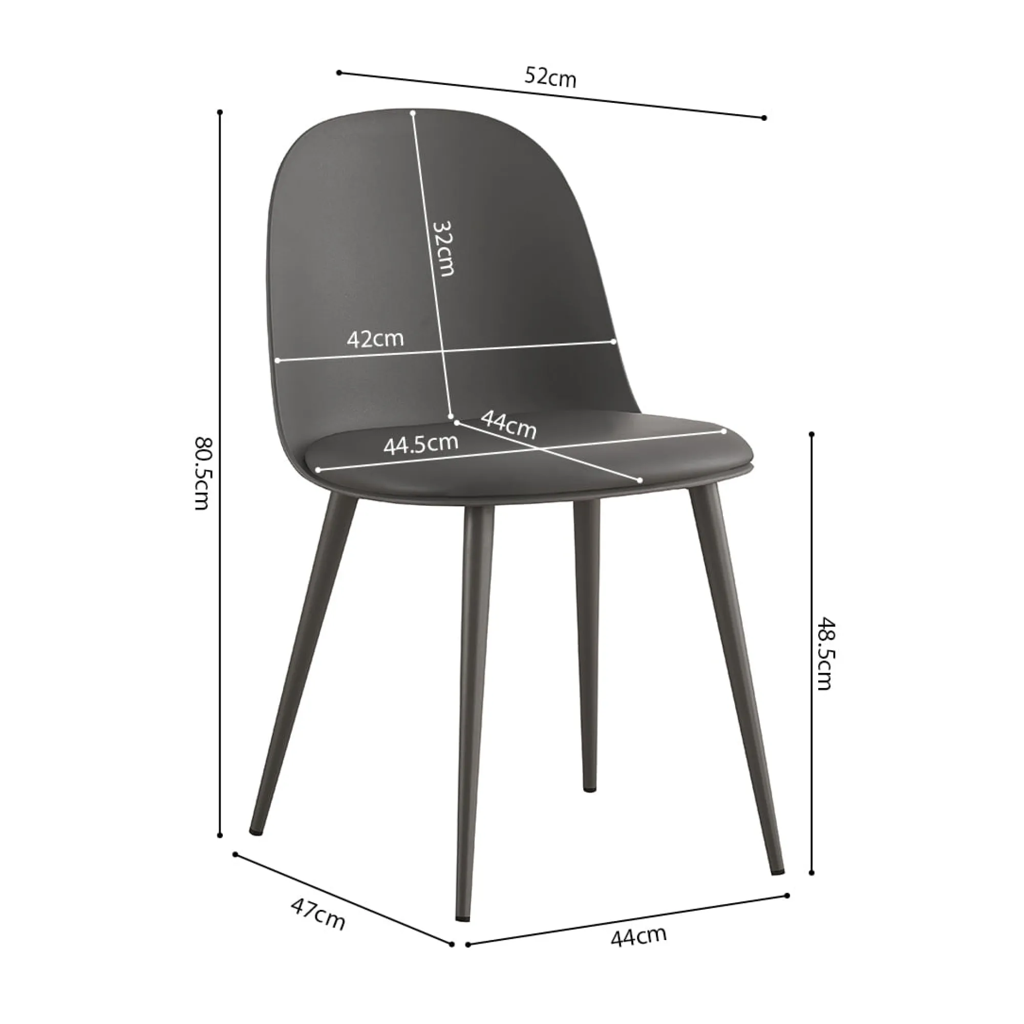 Eetkamerstoelen^Huisenthuis Stoel Noelle – Set van 2 Grijs