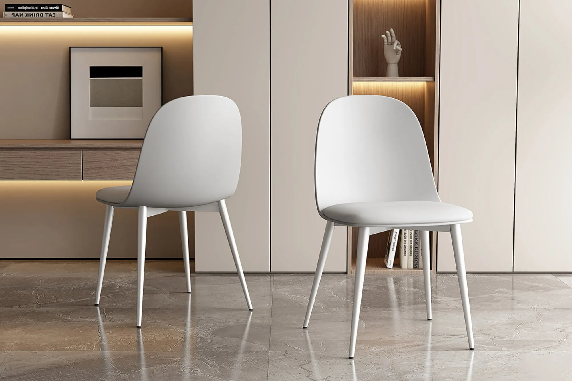 Eetkamerstoelen^Huisenthuis Stoel Noelle – Set van 2 Wit