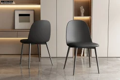 Eetkamerstoelen^Huisenthuis Stoel Noelle – Set van 2 Zwart