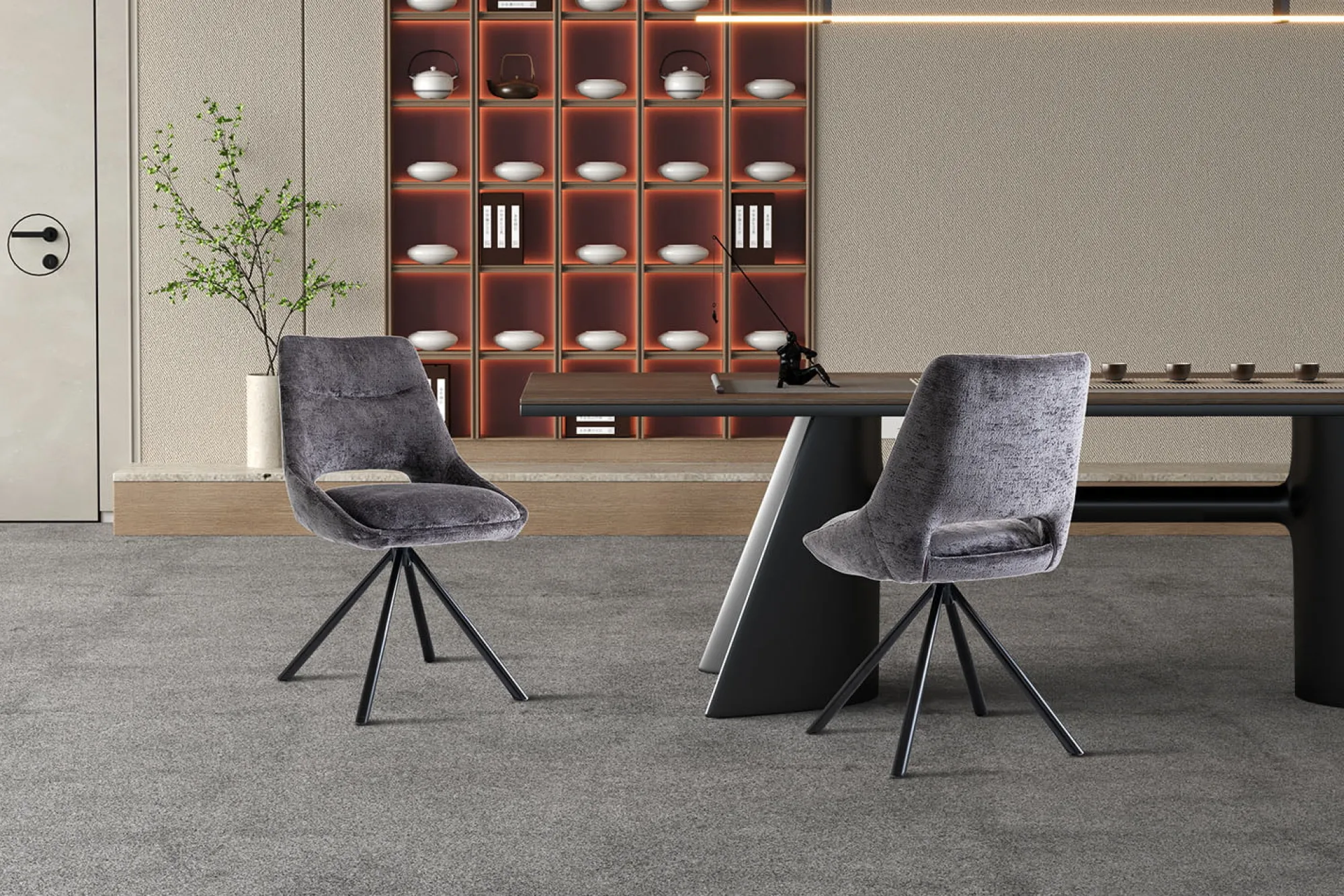 Eetkamerstoelen^Huisenthuis Stoel Noortje Grijs – Set van 2