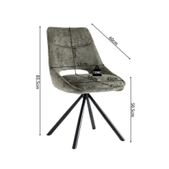 Eetkamerstoelen^Huisenthuis Stoel Noortje Groen – Set van 2