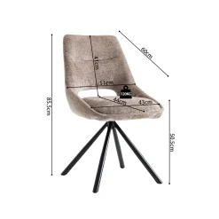 Eetkamerstoelen^Huisenthuis Stoel Noortje Taupe – Set van 2