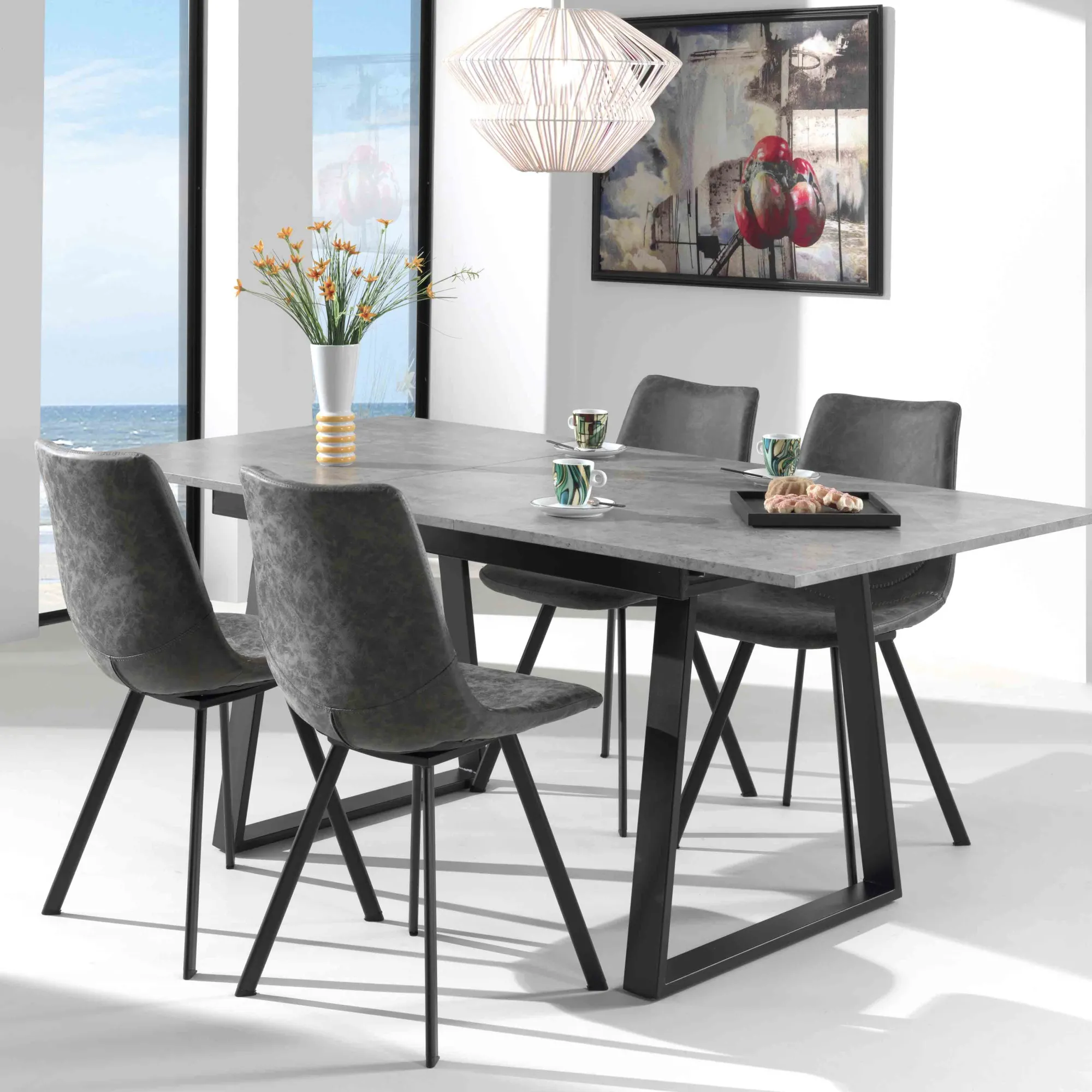 Eetkamerstoelen^Huisenthuis Stoel Olaf – Set van 2 Grijs