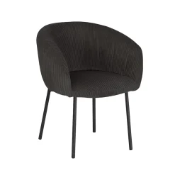 Eetkamerstoelen^Huisenthuis Stoel Pia Grijs Ribstof – Set van 2