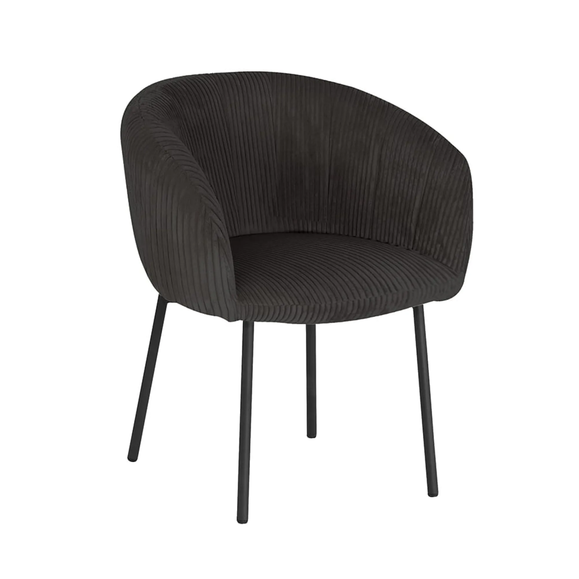 Eetkamerstoelen^Huisenthuis Stoel Pia Grijs Ribstof – Set van 2