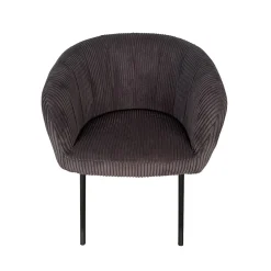 Eetkamerstoelen^Huisenthuis Stoel Pia Grijs Ribstof – Set van 2