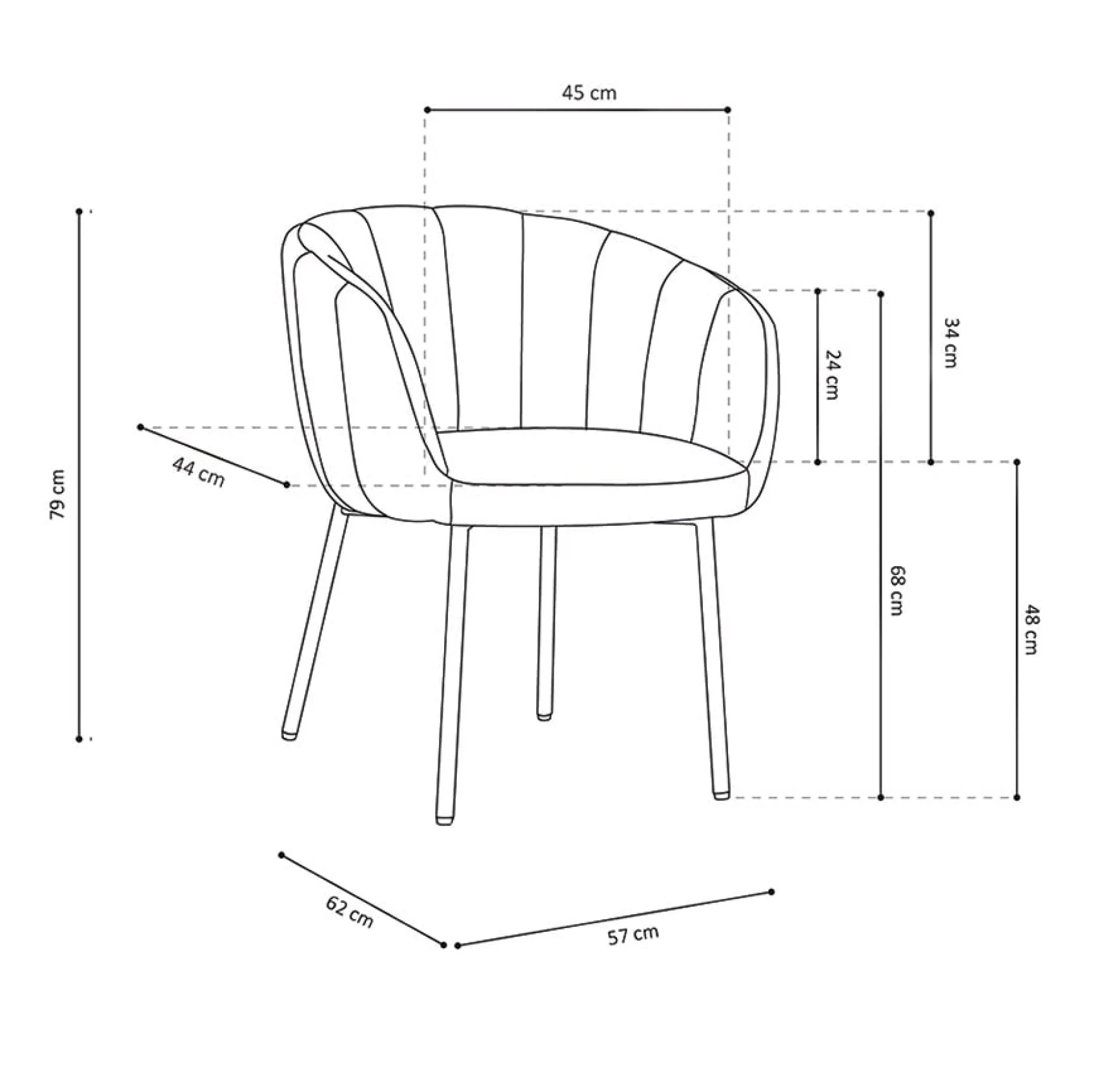 Eetkamerstoelen^Huisenthuis Stoel Pia – Set van 2 Groen