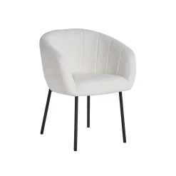 Eetkamerstoelen^Huisenthuis Stoel Pia Bouclé – Set van 2 Wit