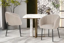 Eetkamerstoelen^Huisenthuis Stoel Pia Bouclé – Set van 2 Zand