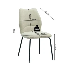 Eetkamerstoelen^Huisenthuis Stoel Quincy Ecru – Set van 2