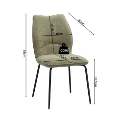 Eetkamerstoelen^Huisenthuis Stoel Quincy Zand – Set van 2