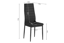 Eetkamerstoelen^Huisenthuis Stoel Robbe Zwart – Set van 4