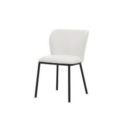 Eetkamerstoelen^Huisenthuis Stoel Silke Teddy Ivoor
