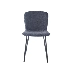 Eetkamerstoelen^Huisenthuis Stoel Stella Bouclé – Set van 2 Donkergrijs