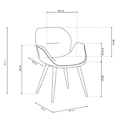 Eetkamerstoelen^Huisenthuis Stoel Tina – Set van 2 Beige