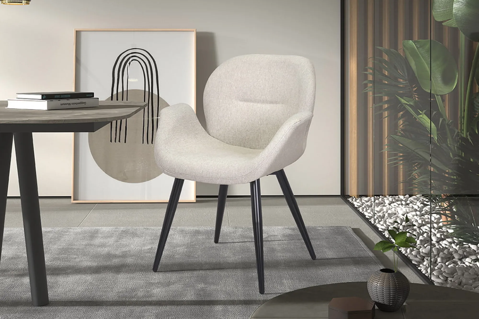 Eetkamerstoelen^Huisenthuis Stoel Tina – Set van 2 Beige